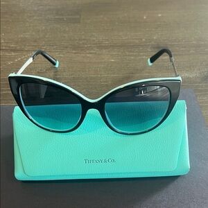 Tiffany Stylish Black and Blue Cat-Eye Sunglasses